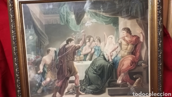 Arte: ANTIGUO MARCO CON GRABADO A COLOR - Foto 7