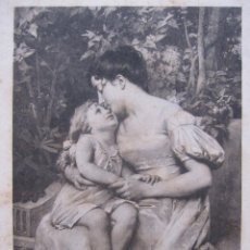 Arte: LÉON JEAN BAZILLE PERRAULT (1832–1908). TENDRESSE MATERNELLE. 1897. FOTOTIPIA BRAUN CLÉMENT. Lote 207262442