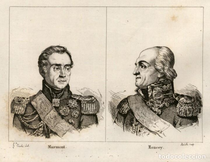 Arte: 1836 - Original - France Militaire - Generales Marmont - Moncey - Guerra Independencia