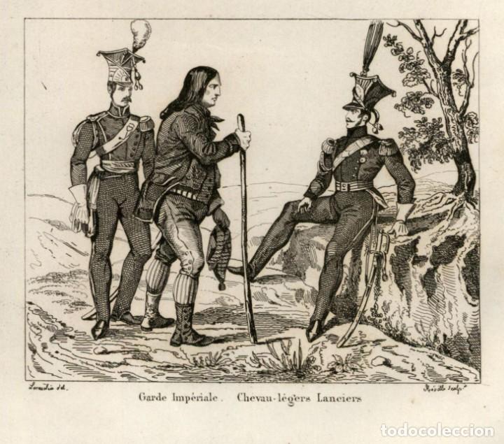 Kunst: 1836 - Original - France Militaire - Guardia imperial Lanceros - Guerra Independencia
