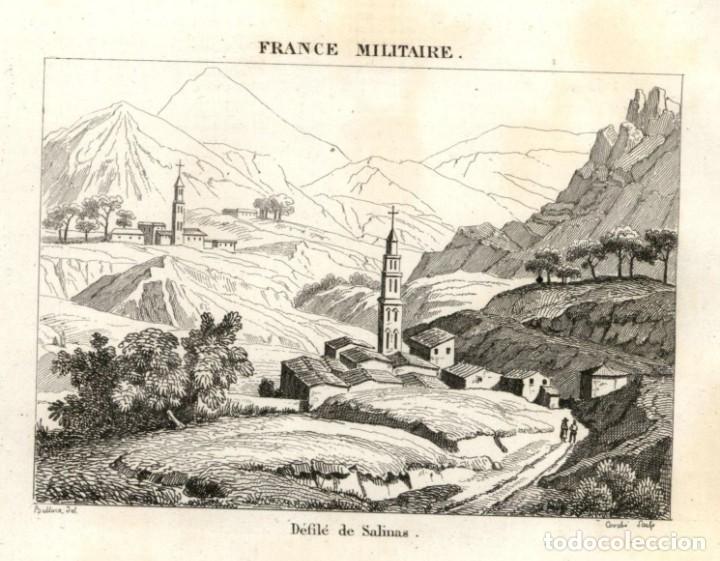 Arte: 1836 - Original - France Militaire - Desfiladero Valle de Salinas - Guerra Independencia