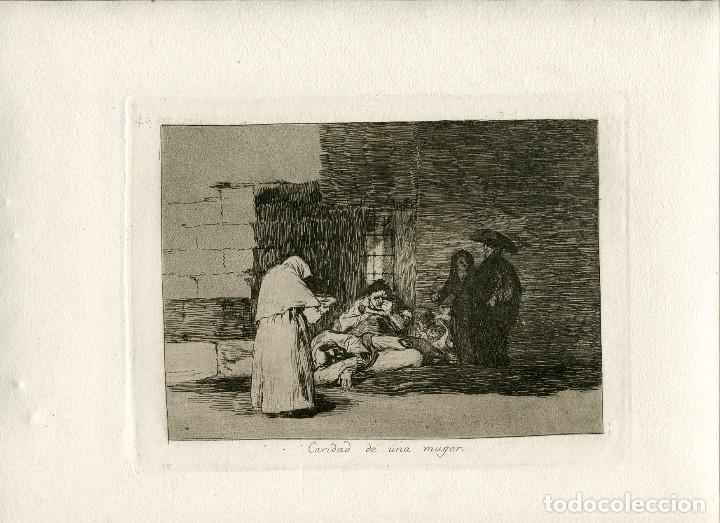 Arte: Caridad de una muger - Aguafuerte de Goya - Desastres de la Guerra, 1863