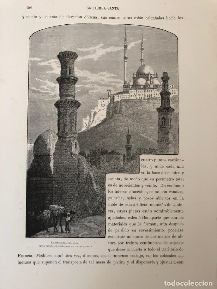 GRABADO 1878 – VISTA CIUDADELA DEL CAIRO + VISTA DESDE LA GRAN PIRÁMIDE (EGIPTO)- TAMAÑO GRAN FOLIO (Arte - Grabados - Modernos siglo XIX)