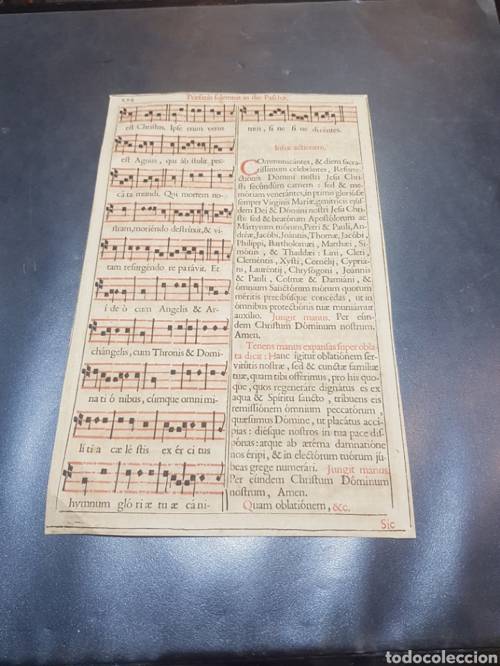 Arte: Hoja de tem&aacute;tica musical siglo 18 procede libro - Foto 2