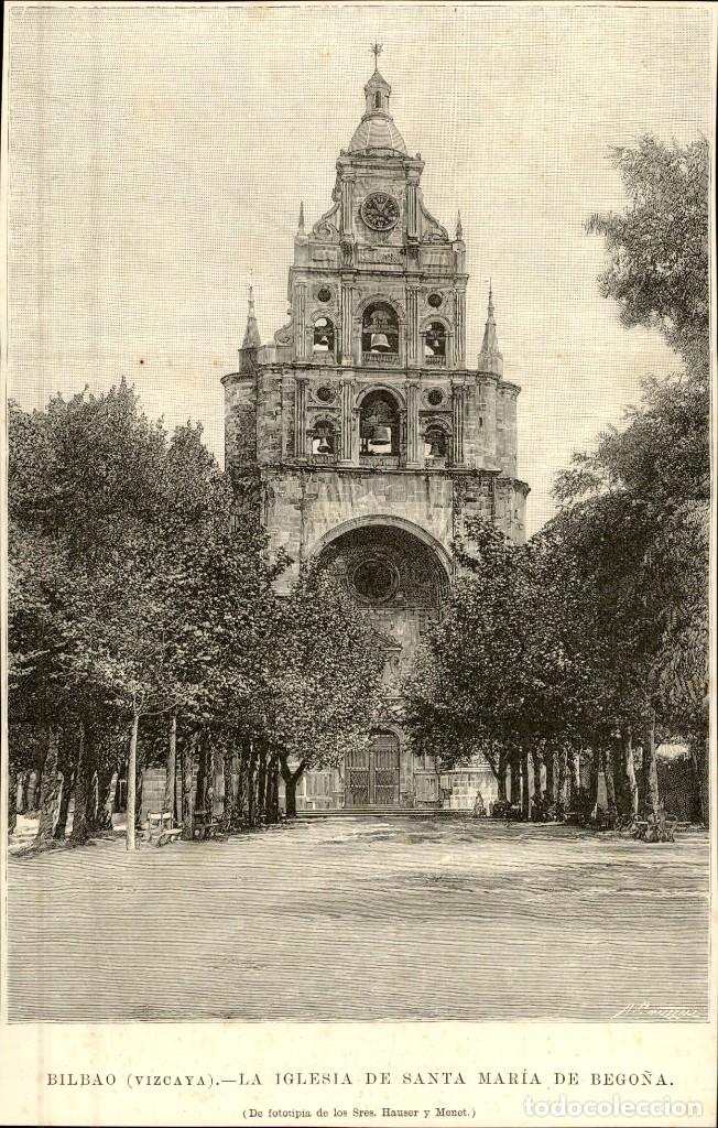 Art: 1894 - Bilbao Vizcaya Bilbo Iglesia Santa Maria de Bego&ntilde;a - La Ilustraci&oacute;n Espa&ntilde;ola y Americana
