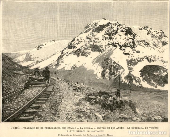 Kunst: 1894 - Peru - Ferrocarril del Callao a la Oroya, a traves de los Andes - La Ilustraci&oacute;n Espa&ntilde;ola