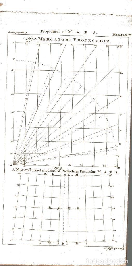 Arte: Grabado original 1763. Mercator projection. Proyecci&oacute;n de Mercator. Mapas. - Foto 1