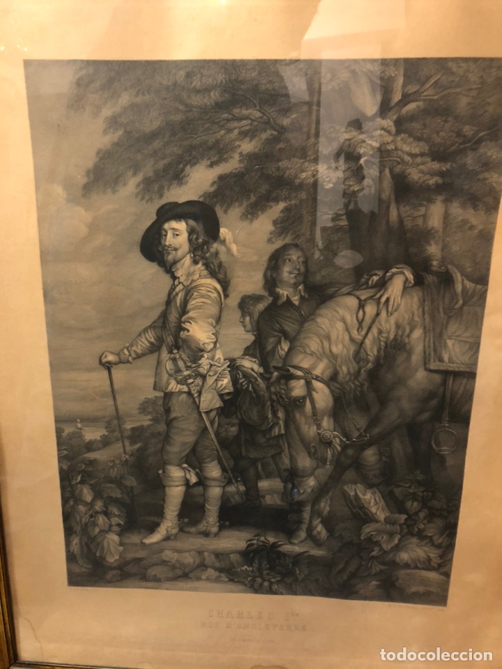 Art: 1881 Carlos I Van Dyck Grabado Chalcographie du Louvre