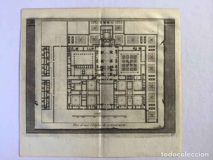 Arte: GRABADO. ESPA&Ntilde;A. MADRID. MONASTERIO DE EL ESCORIAL. PLANO PLANTA EDIFICIO. VAN DER AA. - Foto 1