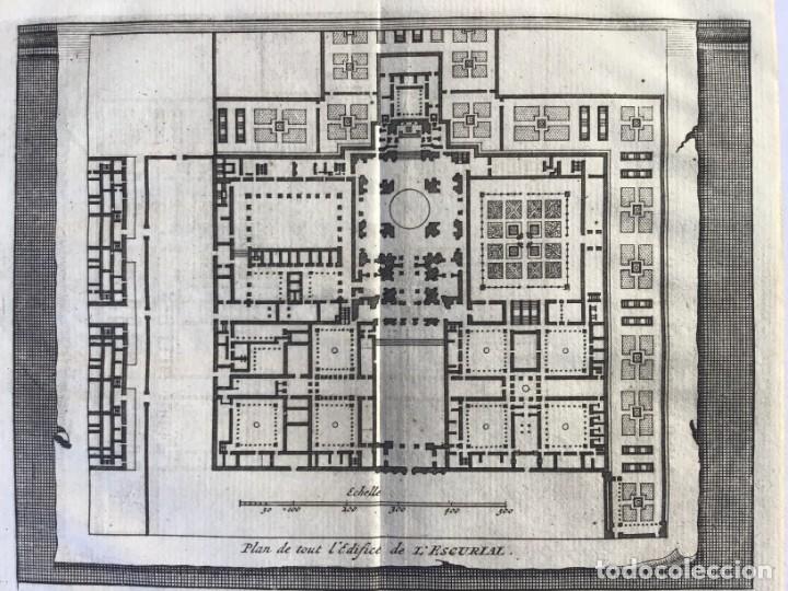 Arte: GRABADO. ESPA&Ntilde;A. MADRID. MONASTERIO DE EL ESCORIAL. PLANO PLANTA EDIFICIO. VAN DER AA. - Foto 2