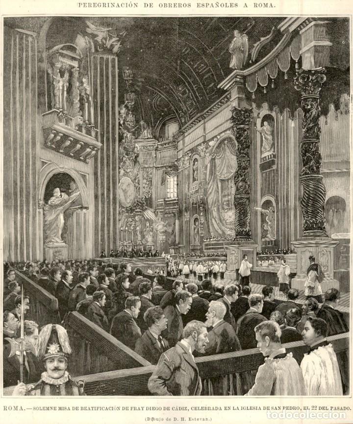 Art: 1894 - Roma - Peregrinaci&oacute;n de espa&ntilde;oles en Roma - Iglesia San Pedro - La Ilustraci&oacute;n Espa&ntilde;ola