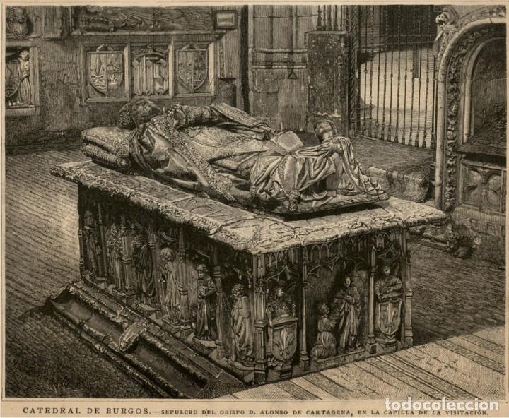 Art: 1890 - Catedral de Burgos - Sepulcro Obispo Alonso de Cartagena - La Ilustraci&oacute;n Espa&ntilde;ola