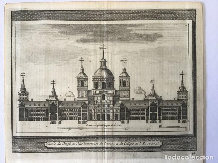 Arte: GRABADO. ESPA&Ntilde;A. MADRID. MONASTERIO DE EL ESCORIAL. CORTE INTERIOR EDIFICIO. VAN DER AA - Foto 1
