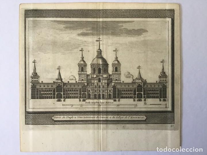 Arte: GRABADO. ESPA&Ntilde;A. MADRID. MONASTERIO DE EL ESCORIAL. CORTE INTERIOR EDIFICIO. VAN DER AA - Foto 2