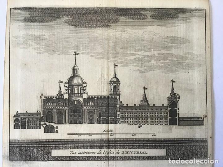 Arte: GRABADO. ESPA&Ntilde;A. MADRID. MONASTERIO DE EL ESCORIAL. CORTE INTERIOR EDIFICIO. VAN DER AA. - Foto 1