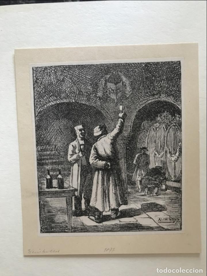 Arte: Probando vino en la bodega, 1877. Alph. Levy - Foto 3