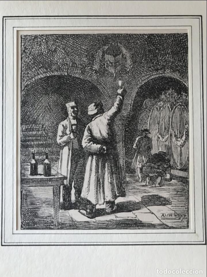 Arte: Probando vino en la bodega, 1877. Alph. Levy - Foto 1