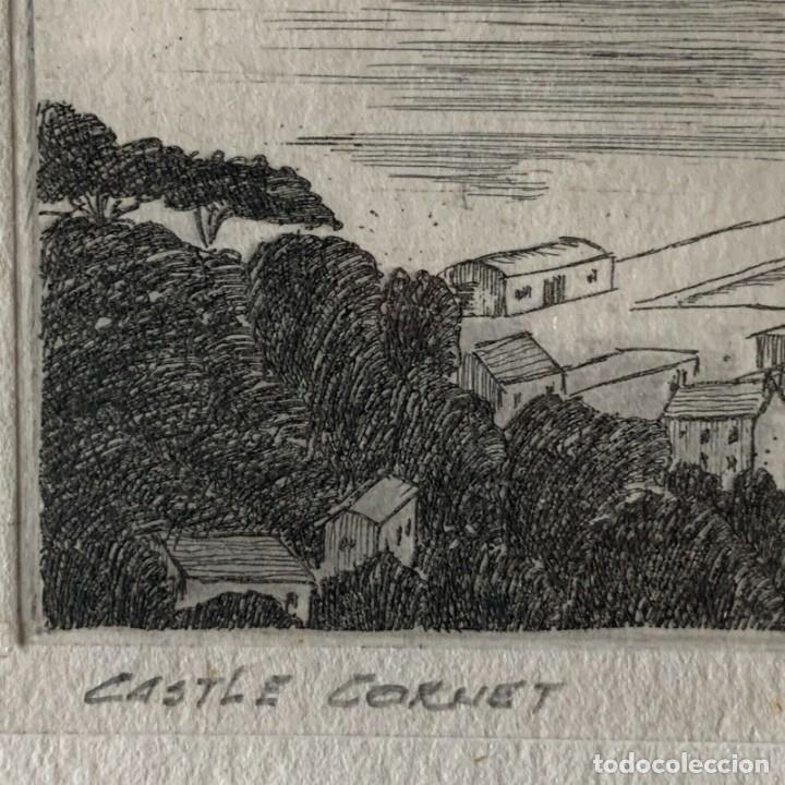 Arte: Original Etching Engraving - Castle Cornet, Guernsey, Signed 30x18 cm - Foto 4