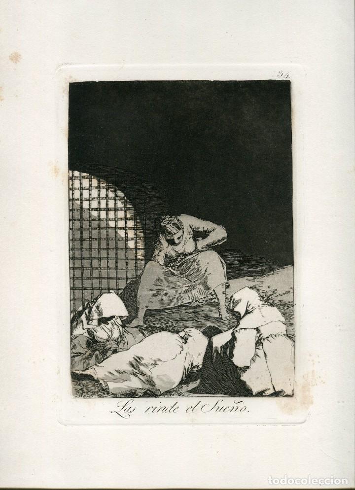 Art: Las rinde el sue&ntilde;o, grabado n&ordm; 34 original de Goya 5&ordf; edici&oacute;n (1881-1886)
