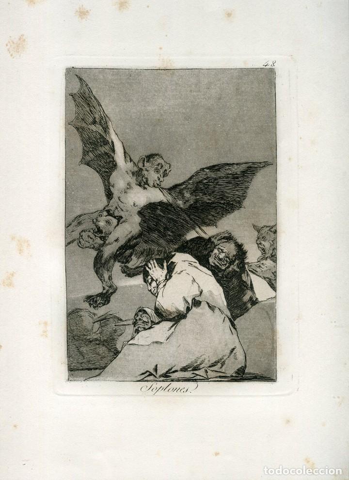 Kunst: Soplones - Capricho 48 de Goya - Aguafuerte original 1881-1886