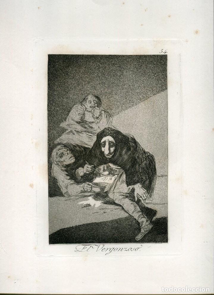 Arte: El vergonzoso, grabado n&ordm; 54 original de Goya 5&ordf; edici&oacute;n (1881-1886).