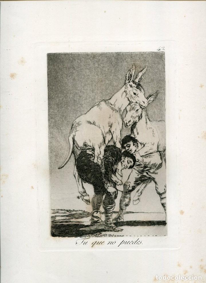 Art: T&uacute; que no puedes, grabado n&ordm; 42 original de Goya 5&ordf; edici&oacute;n (1881-1886).