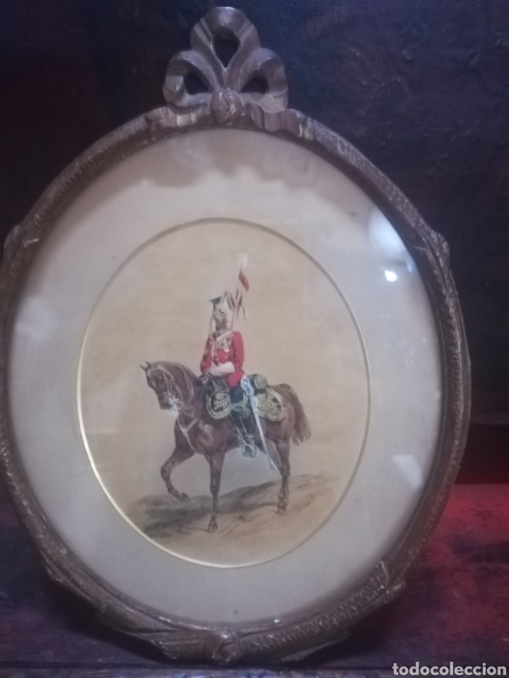 Kunst: Acuarela de personaje militar an&oacute;nima principio del XIX