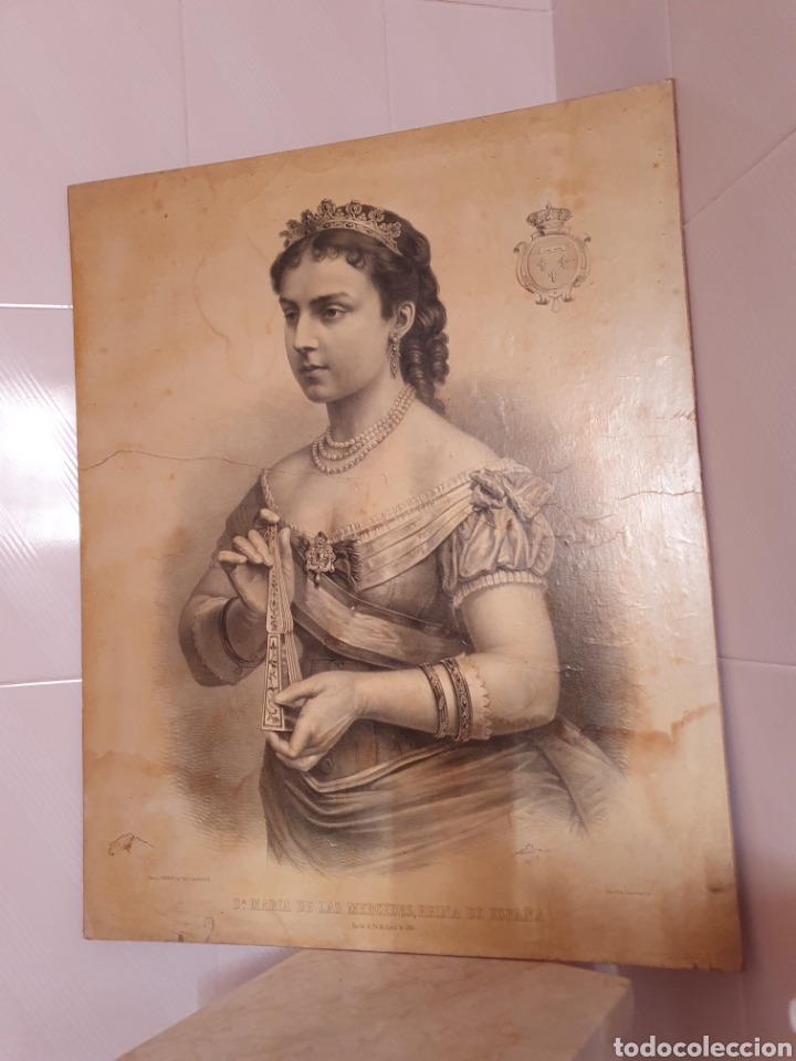 Arte: GRABADOS DE GRAN TAMA&Ntilde;O DE LOS REYES DE ESPA&Ntilde;A D.ALFONDO XII Y DO&Ntilde;A MARIA DE LAS MERCEDES