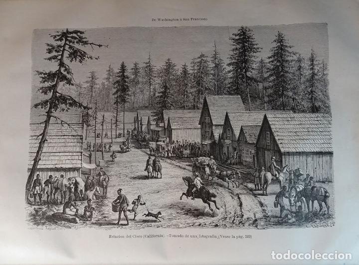 Kunst: ANTIQUE ENGRAVED UNITED STATES 1876 CISCO STATION 19th CENTURY PRINT 36CC