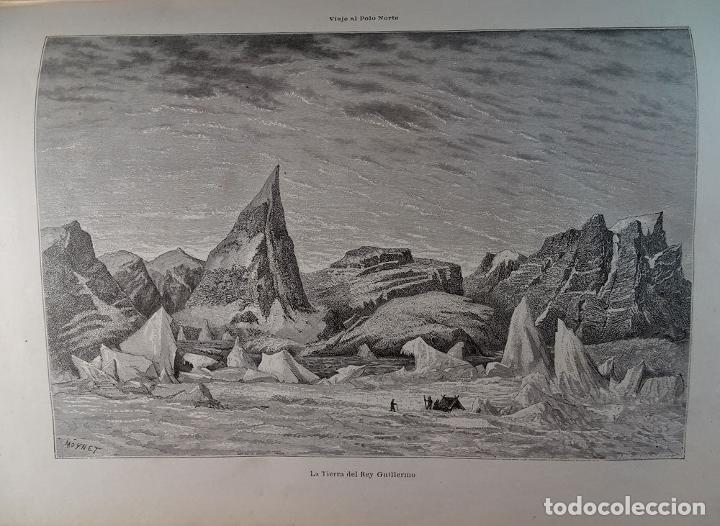 Kunst: ANTIQUE ENGRAVED NORTH POLE 1876 EARTH OF KING WILLIAM 19th CENTURY PRINT 53CC