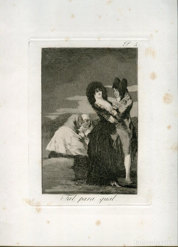 Kunst: Tal para cual - Capricho n&ordm; 5 de Goya - Aguafuerte original 5&ordf; edici&oacute;n 1881-1886