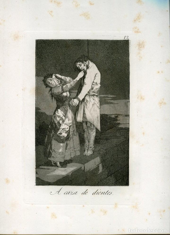 Art: A caza de dientes, grabado n&ordm; 12 original de Goya 5&ordf; edici&oacute;n (1881-1886).