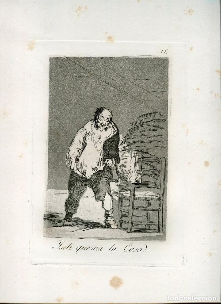 Arte: Y se le quema la casa, grabado n&ordm; 18 original de Goya 5&ordf; edici&oacute;n (1881-1886).