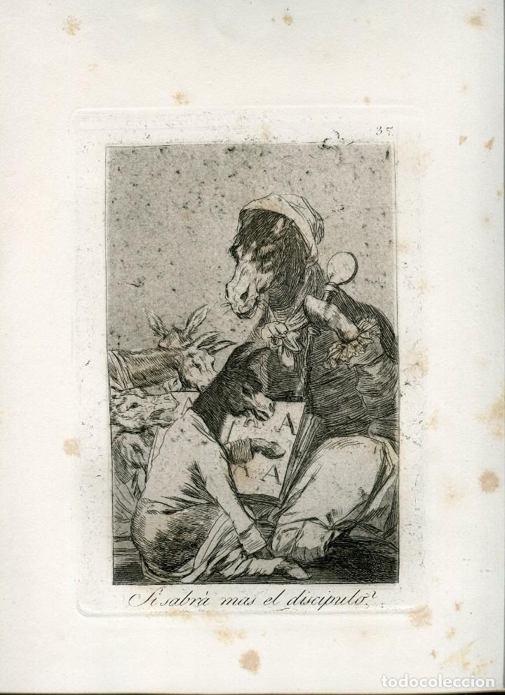 Arte: Si sabr&aacute; mas el disc&iacute;pulo, grabado n&ordm; 37 original de Goya 5&ordf; edici&oacute;n (1881-1886).