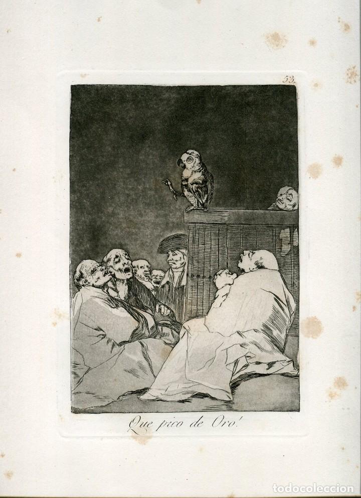 Arte: Que pico de oro, grabado n&ordm; 53 original de Goya 5&ordf; edici&oacute;n (1881-1886).