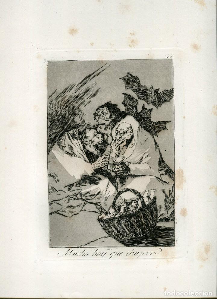 Arte: Mucho hay que chupar, grabado n&ordm; 45 original de Goya 5&ordf; edici&oacute;n (1881-1886).