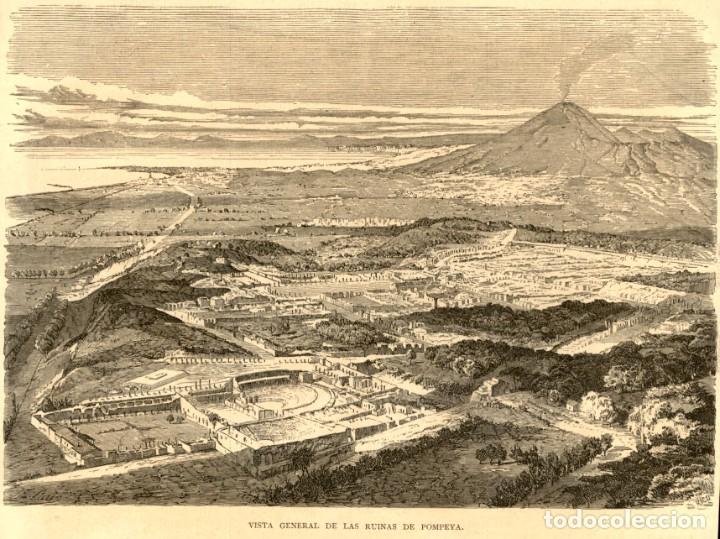 Arte: 1886 - Vista general de las ruinas de Pompeya - La Ilustraci&oacute;n Cat&oacute;lica