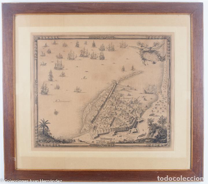 Art: Plan de la Ville de Tripoli en Barbarie attaqu&eacute;e par l'Arm&eacute;e Navale du Roy,