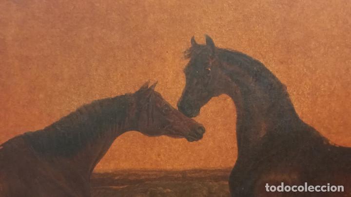 Arte: CUADRO IMPRESION PAREJA CABALLOS CON MARCO DE MADERA - Foto 3