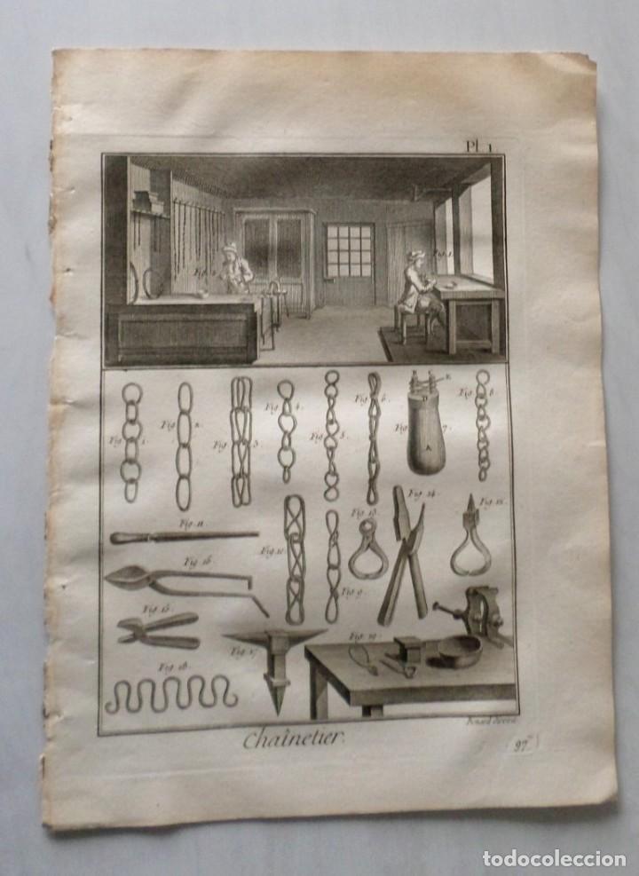 Arte: encadenador - Chainnetier - DIDEROT A&ntilde;o de 1751. - Foto 1