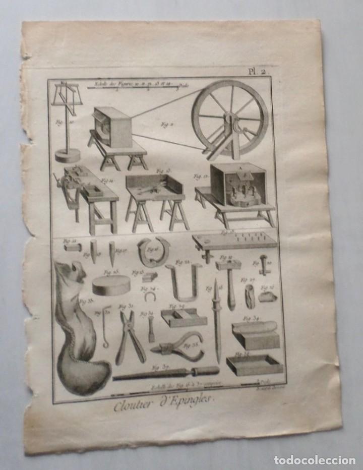 Arte: clavadora - cloutier d&acute;epingles - DIDEROT A&ntilde;o de 1751 - Foto 1