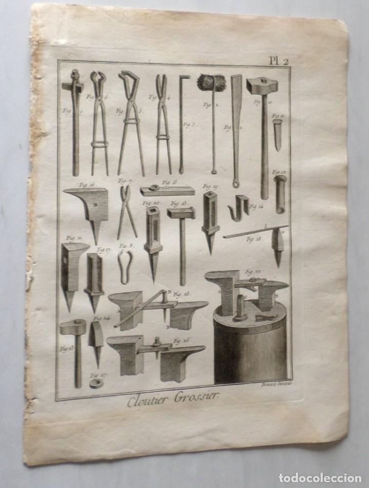 Arte: herramientas - cloutier grossier - DIDEROT A&ntilde;o de 1751. - Foto 1