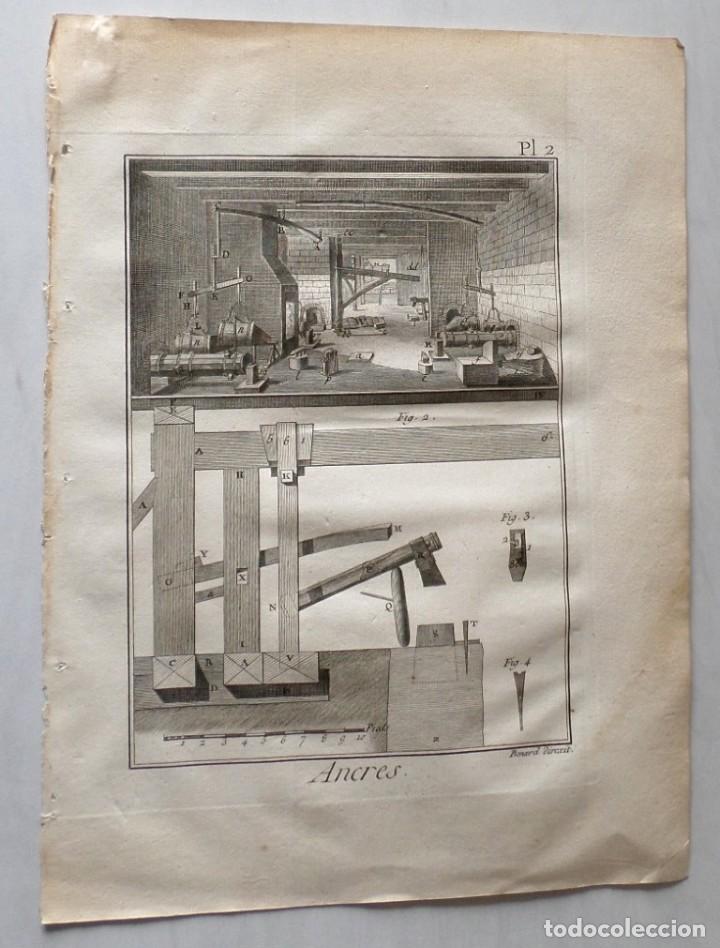 Arte: Anclas - Ancres - DIDEROT A&ntilde;o de 1751 - Foto 1
