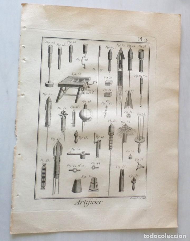 Arte: fuegos artificiales - Artificier - DIDEROT A&ntilde;o de 1751. - Foto 1