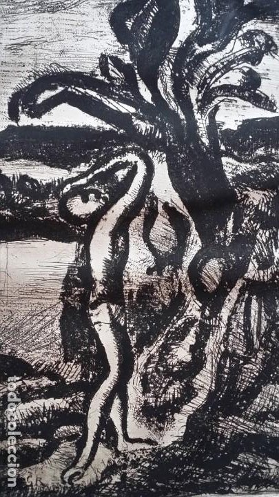 Arte: Georges ROUAULT, aguafuerte, Paysage aux palmiers -del Pere Ubu-, Vollard, París, 1932 - Foto 6 - 219330320