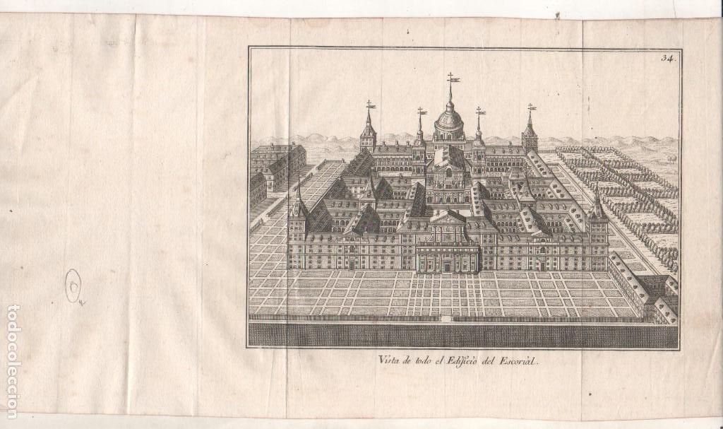 Arte: Precioso grabado Vista de todo el edificio del Escorial. 1888 - Foto 1