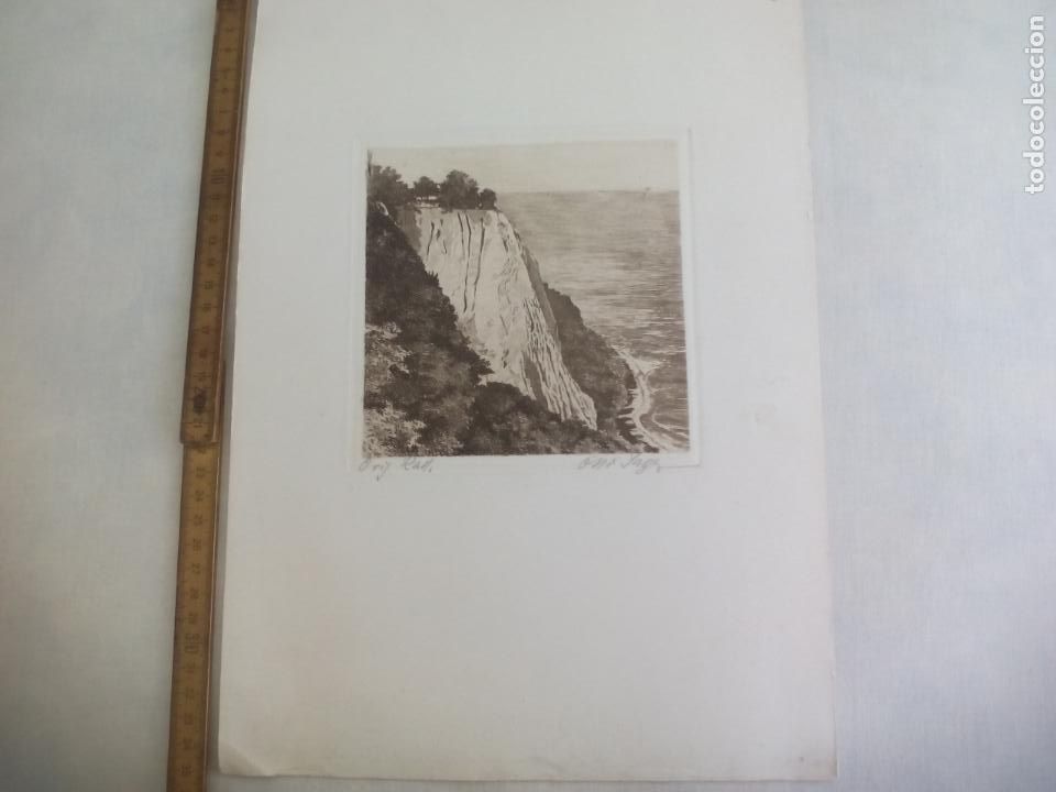 Kunst: SERIGRAFIA O LITOGRAF&Iacute;A, DESCONOZCO EL AUTOR. ACANTILADO, EL MAR. Firmado a l&aacute;piz.
