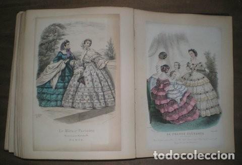 Arte: ALBUM CON 203 GRABADOS DE MODA de diversas revistas FRANCESAS. FINALES SIGLO XIX