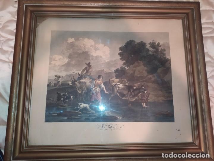 Art: LOTE GRABADOS AGUAFUERTE COLOREADOS LA NUIT LE BAS SEULP BERGHEM LE SOIR WEISBROD DEQUEVAUVILLER