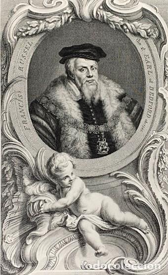 Arte: JACOBUS HOUBRAKEN, GRABADO FRANCIS RUSSEL - Foto 1